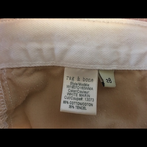 Rag & Bone white distressed Jean shorts. - Picture 8 of 8